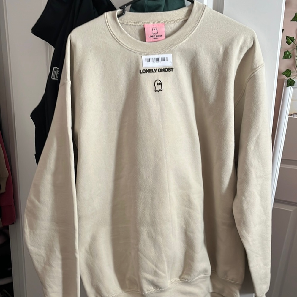 BRAND NEW - Text me Crew Neck - Tan with Brown